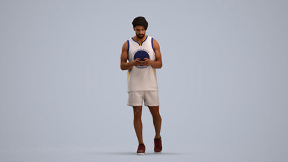 photogrammetry 3D man sport walking, realistic human model archviz FBX, standing pose render