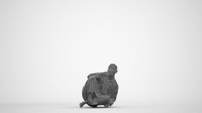 realistic 3D people man sitting, render-ready for V-Ray and Corona, FBX OBJ, three-quarter front view render