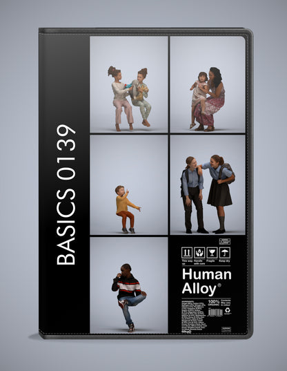 3D people models kids bundle, 5 scanned humans for 3ds Max rendering