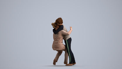 realistic 3D human girl kids, archviz people FBX OBJ for Blender, front view render