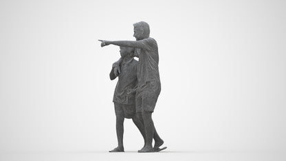 photogrammetry 3D boy kids, realistic human model archviz FBX, wireframe back view