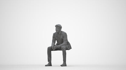 photogrammetry 3D man business, realistic human model archviz FBX, wireframe back view