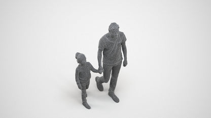 photogrammetry 3D girl casual standing, realistic human model archviz FBX, wireframe three-quarter view
