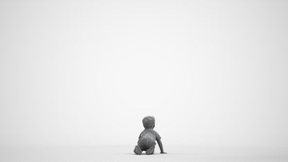 3D human model boy casual kids, photogrammetry scanned person for archviz, wireframe front view