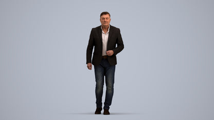 realistic 3D human man business, archviz people FBX OBJ for Blender, standing pose render