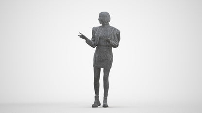 3D people model woman business walking, scanned human for 3ds Max rendering, three-quarter front view render