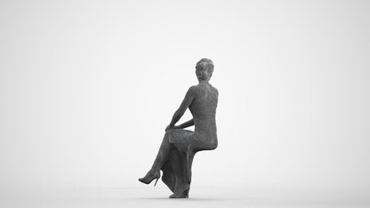 realistic 3D woman formal formalaffairs, scanned archviz people for Blender and 3ds Max, wireframe front view