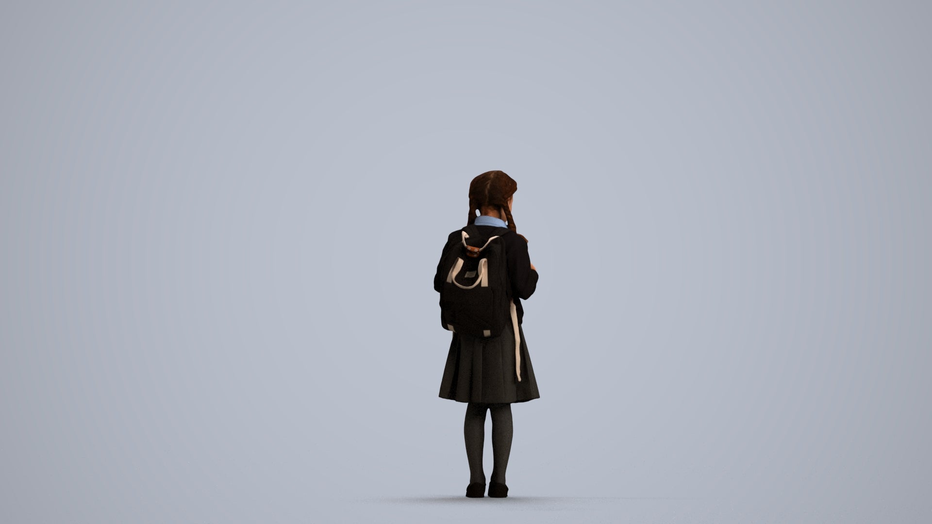 photogrammetry 3D girl kids, realistic human model archviz FBX, front view render
