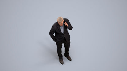 scanned 3D senior man business, photogrammetry people for Enscape and V-Ray, back view render