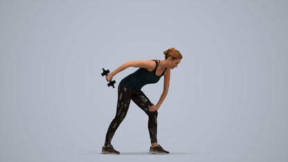 3D people model woman sport, scanned human for 3ds Max rendering, standing pose render