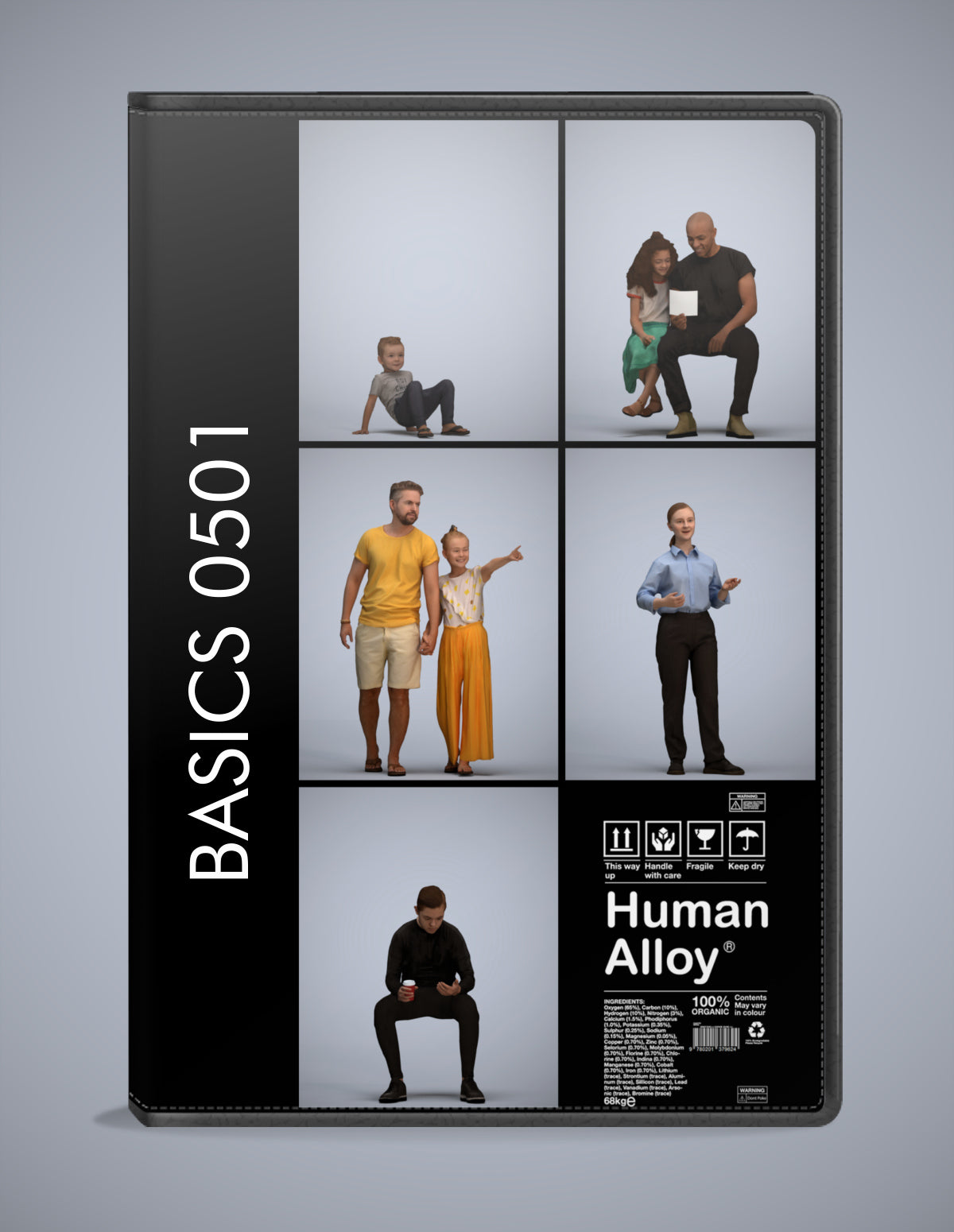 3D people models kids bundle, 5 scanned humans for 3ds Max rendering