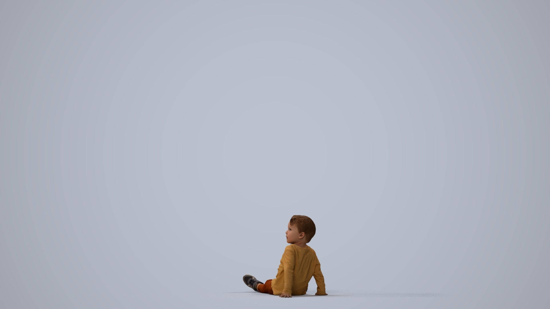 realistic 3D boy casual kids, scanned archviz people for Blender and 3ds Max, three-quarter view render