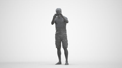 realistic 3D man casual standing, scanned archviz people for Blender and 3ds Max, three-quarter front view render
