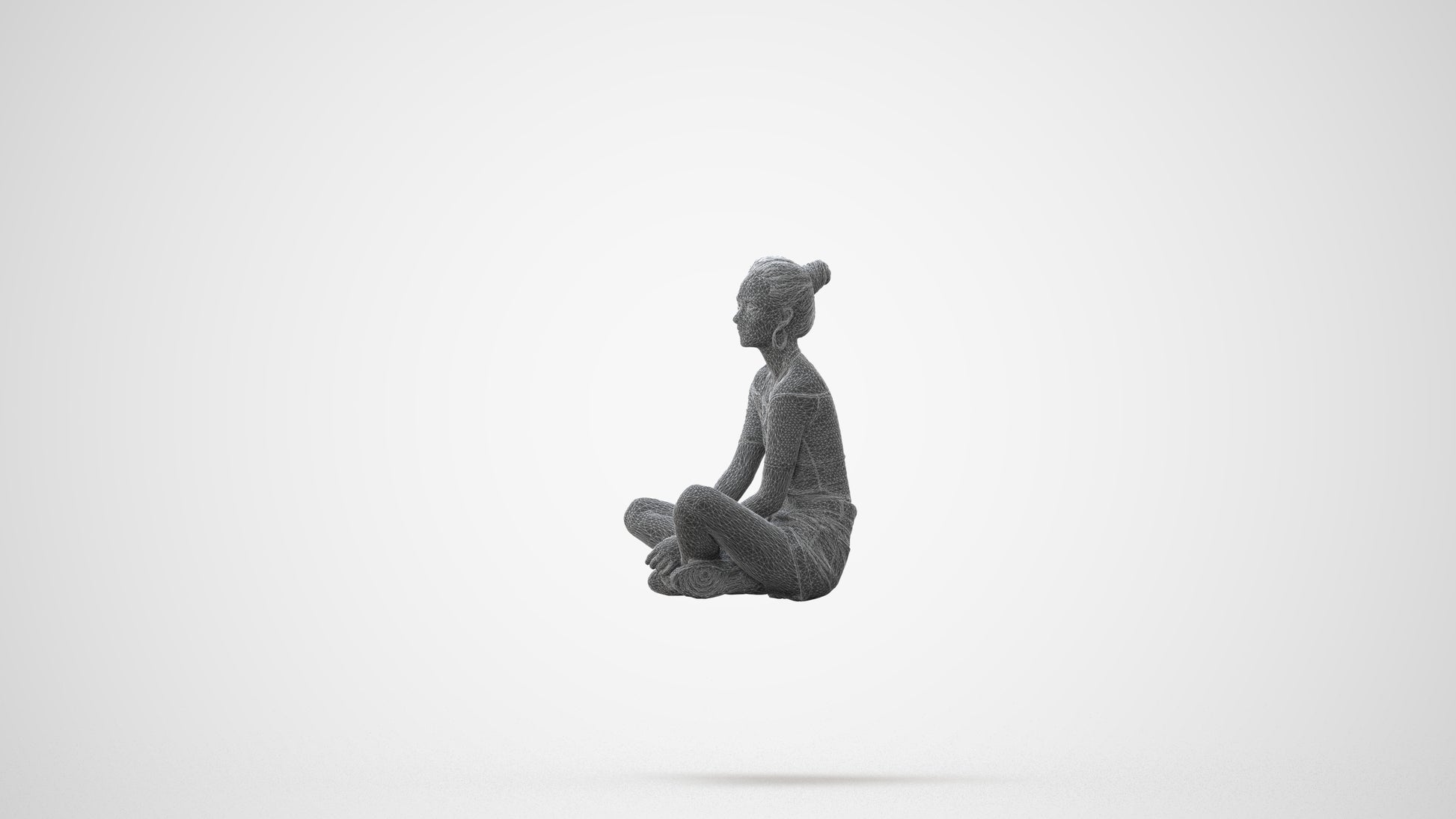 scanned 3D woman casual sitting, photogrammetry people for Enscape and V-Ray, square thumbnail