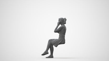 realistic 3D people woman sitting, render-ready for V-Ray and Corona, FBX OBJ, square thumbnail