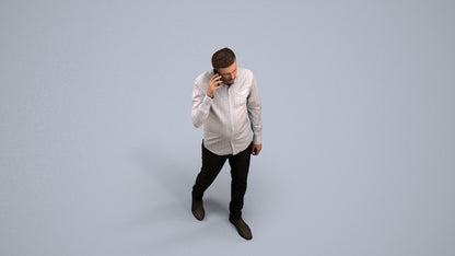 3D scanned man walking business, photorealistic archviz people for Enscape and SketchUp, back view render