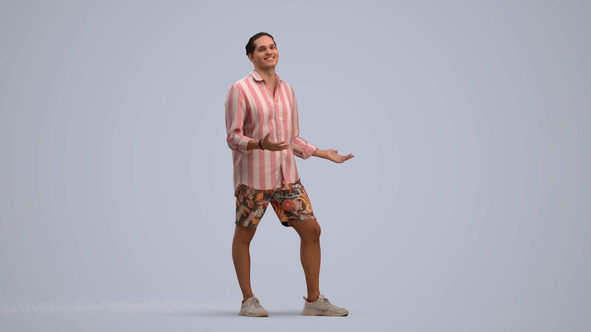 scanned 3D man casual standing, photogrammetry people for Enscape and V-Ray, standing pose render