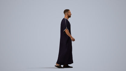 3D scanned man walking, photorealistic archviz people for Enscape and SketchUp, side view render