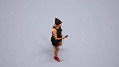 scanned 3D woman sport, photogrammetry people for Enscape and V-Ray, back view render