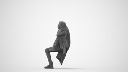 3D scanned woman sitting casual, photorealistic archviz people for Enscape and SketchUp, square thumbnail