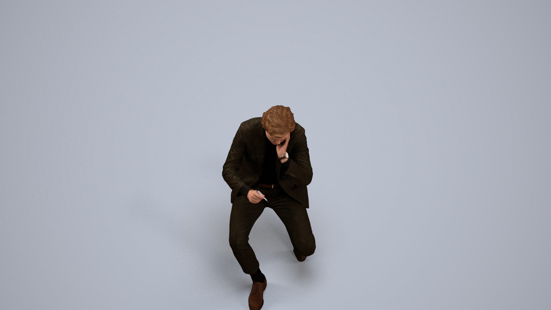realistic 3D people man business, render-ready for V-Ray and Corona, FBX OBJ, back view render