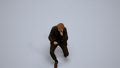 realistic 3D people man business, render-ready for V-Ray and Corona, FBX OBJ, back view render
