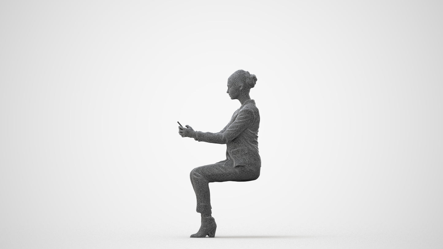 3D scanned woman business, photorealistic archviz people for Enscape and SketchUp, square thumbnail