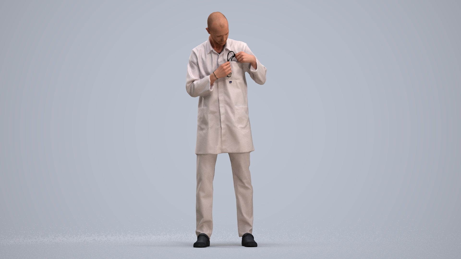 scanned 3D man medical, photogrammetry people for Enscape and V-Ray, standing pose render