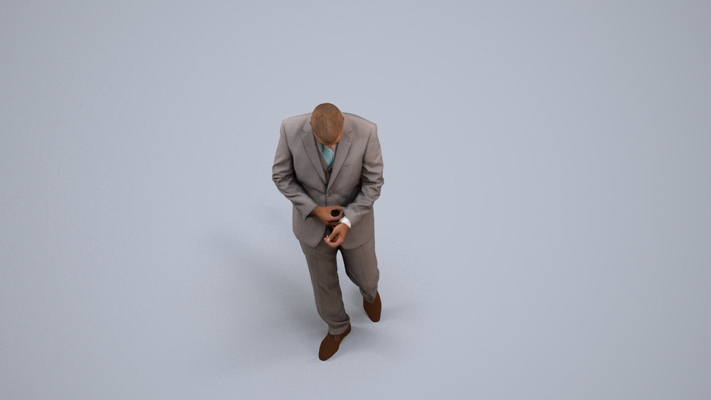 realistic 3D people man business, render-ready for V-Ray and Corona, FBX OBJ, back view render