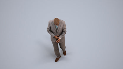 realistic 3D people man business, render-ready for V-Ray and Corona, FBX OBJ, back view render