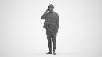 realistic 3D people man casual standing, render-ready for V-Ray and Corona, FBX OBJ, three-quarter front view render