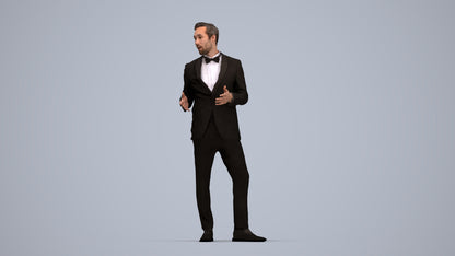 3D people model man formal formalaffairs, scanned human for 3ds Max rendering, top-down view render