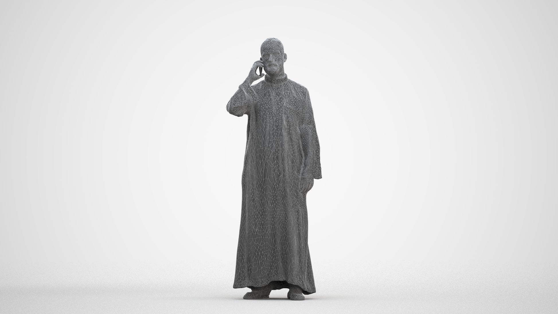 realistic 3D human man standing, archviz people FBX OBJ for Blender, three-quarter front view render