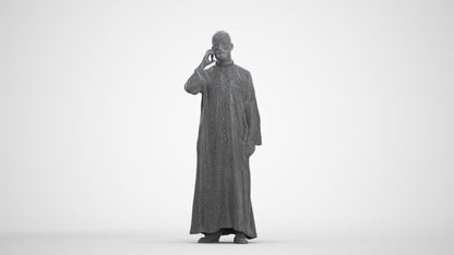 realistic 3D human man standing, archviz people FBX OBJ for Blender, three-quarter front view render