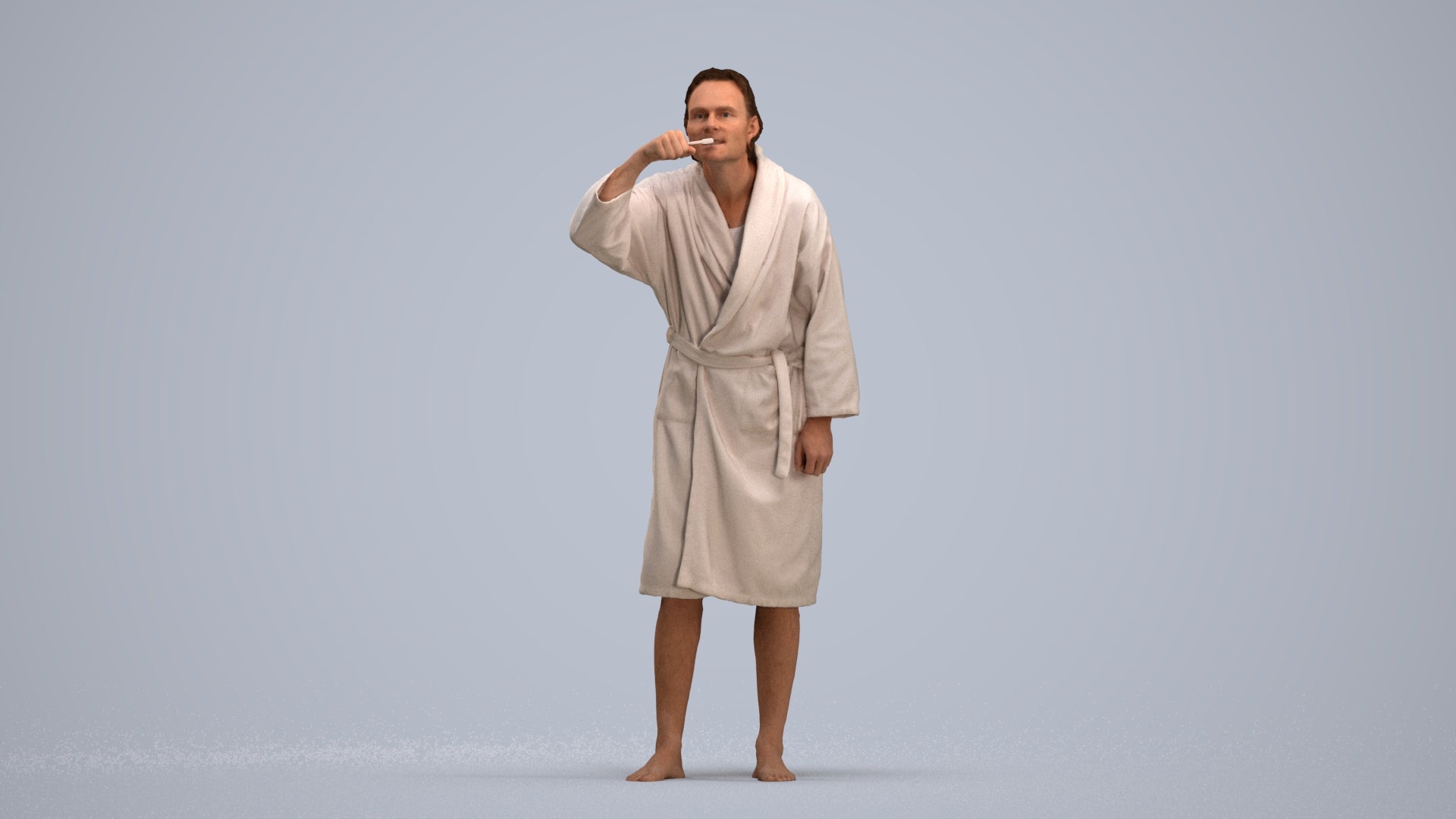 photogrammetry 3D man casual bathroom, realistic human model archviz FBX, standing pose render