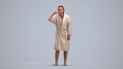 photogrammetry 3D man casual bathroom, realistic human model archviz FBX, standing pose render