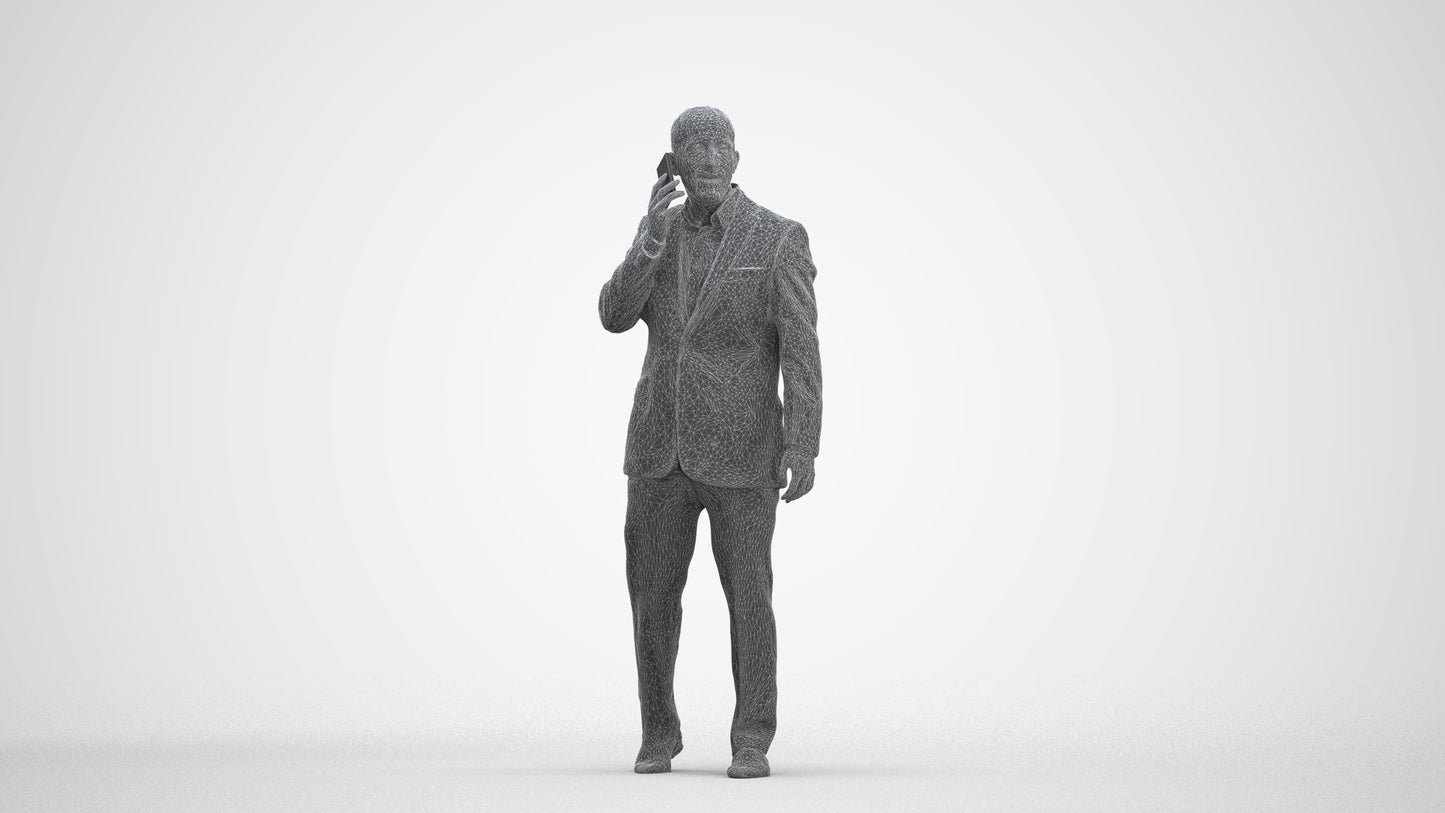 realistic 3D people man business, render-ready for V-Ray and Corona, FBX OBJ, three-quarter front view render