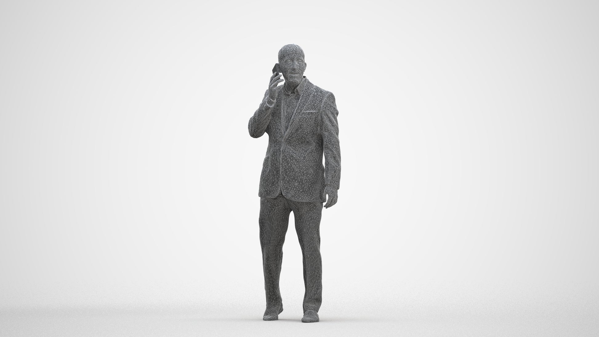 realistic 3D people man business, render-ready for V-Ray and Corona, FBX OBJ, three-quarter front view render