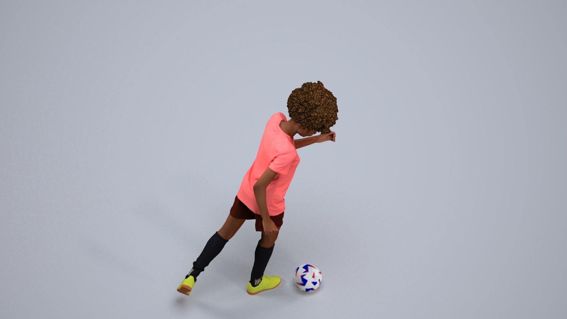 3D people model woman sport, scanned human for 3ds Max rendering, back view render