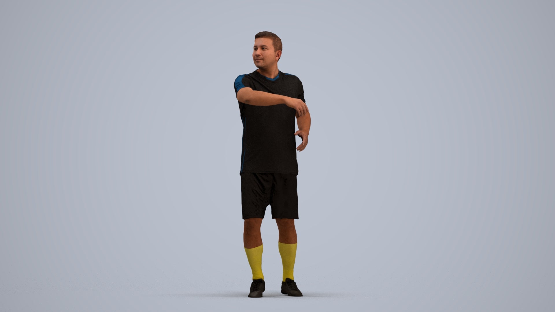 photogrammetry 3D man sport, realistic human model archviz FBX, standing pose render