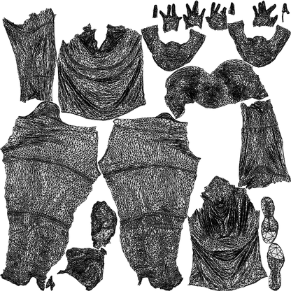 3D scanned woman sport, photorealistic archviz people for Enscape and SketchUp, wireframe top-down view