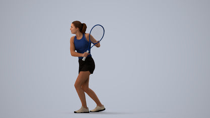 realistic 3D girl sport, scanned archviz people for Blender and 3ds Max, three-quarter view render