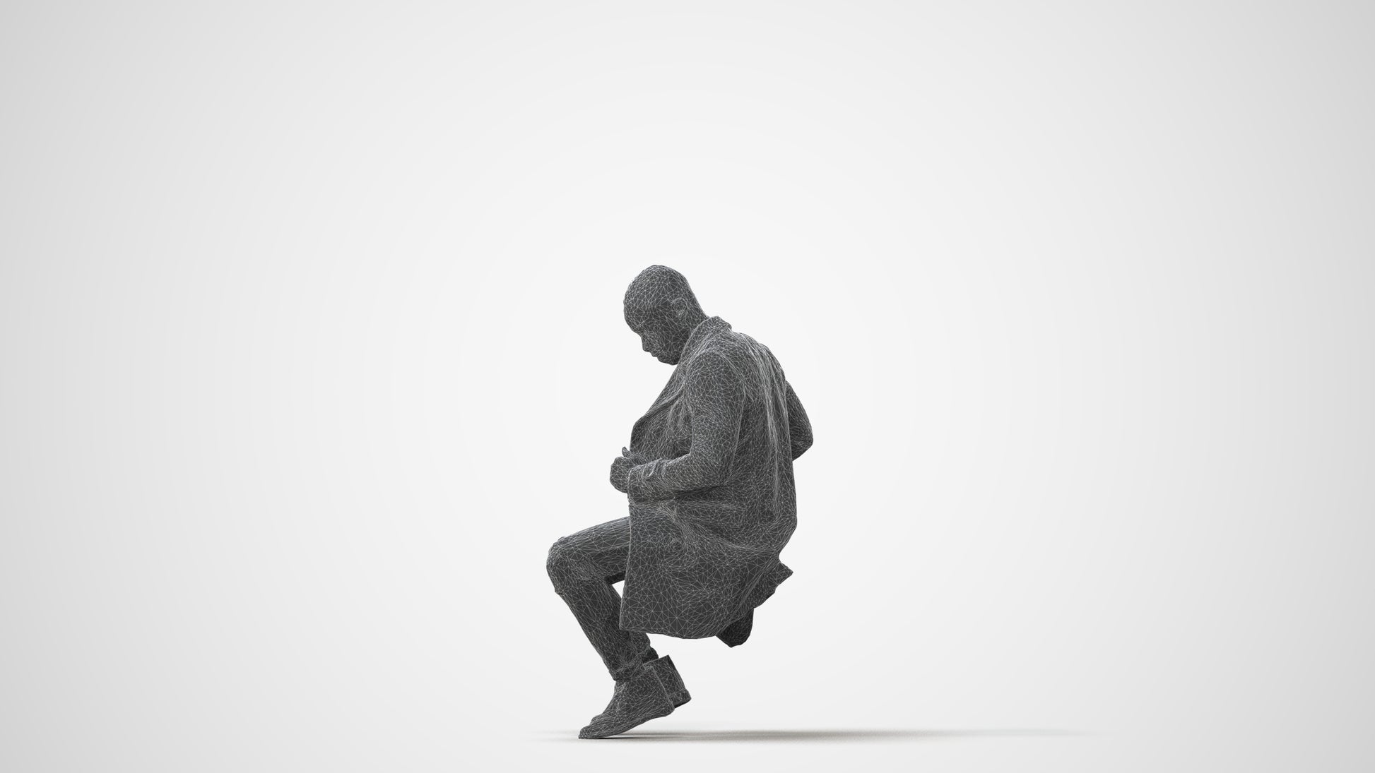 realistic 3D people man casual sitting, render-ready for V-Ray and Corona, FBX OBJ, square thumbnail