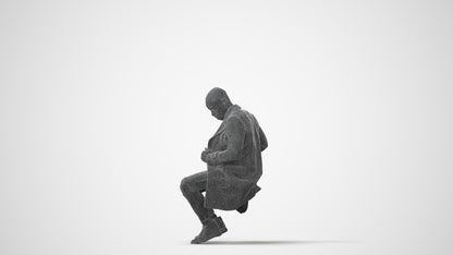 realistic 3D people man casual sitting, render-ready for V-Ray and Corona, FBX OBJ, square thumbnail