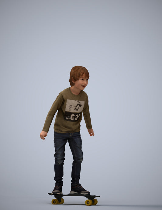 3D scanned boy kids casual, photorealistic archviz people for Enscape and SketchUp