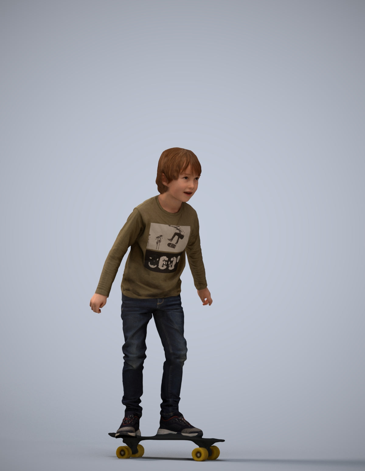 3D scanned boy kids casual, photorealistic archviz people for Enscape and SketchUp