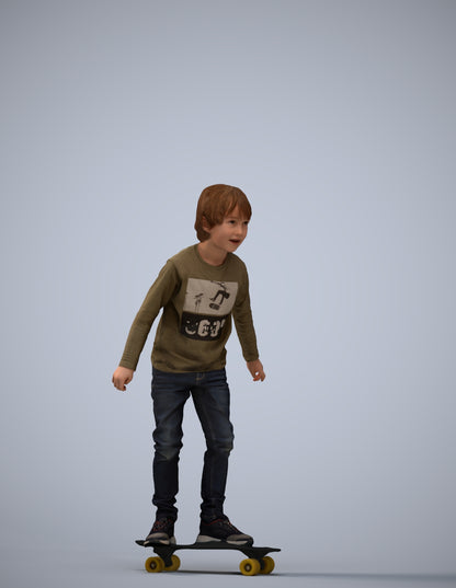 3D scanned boy kids casual, photorealistic archviz people for Enscape and SketchUp