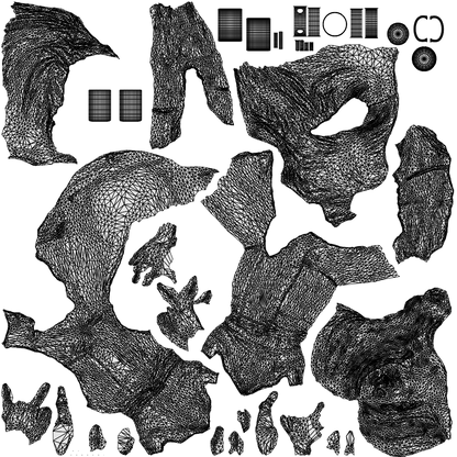 realistic 3D people woman casual sitting, render-ready for V-Ray and Corona, FBX OBJ, wireframe top-down view