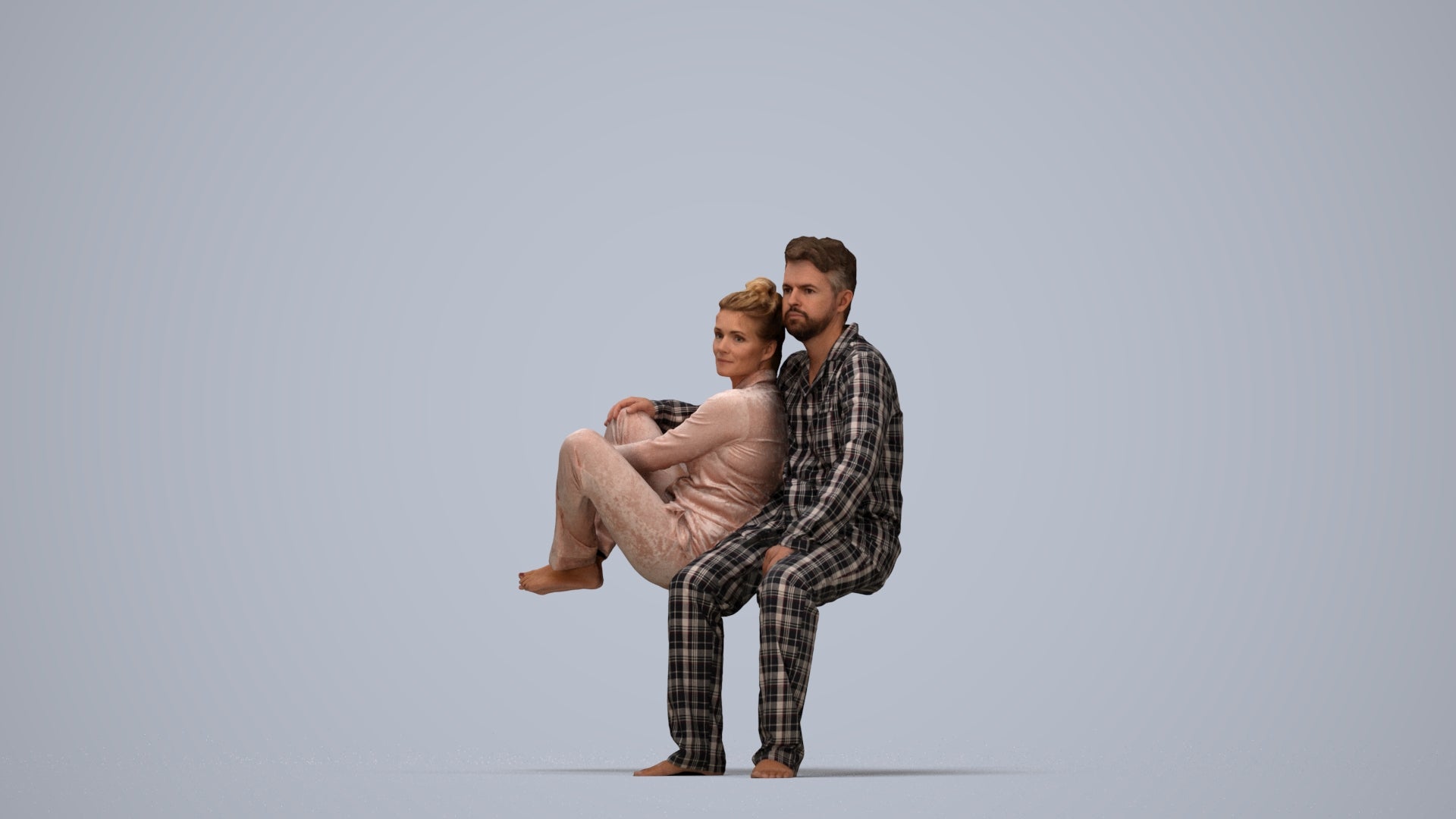 realistic 3D human woman bathroom, archviz people FBX OBJ for Blender, top-down view render