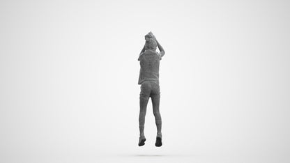 realistic 3D human girl casual kids, archviz people FBX OBJ for Blender, wireframe front view